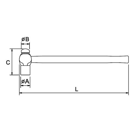 Martillo De Bola Modelo C Ega Master Gr Mango Fibra De Vidrio