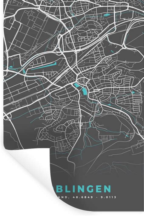 Muurstickers Sticker Folie Stadskaart Plattegrond Duitsland