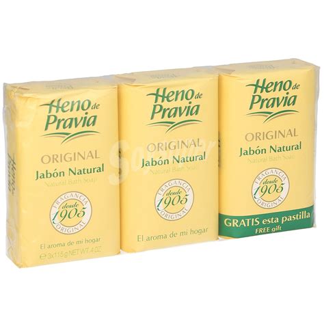 Heno de Pravia Jabón natural en pastilla para baño original Pack 2 u x