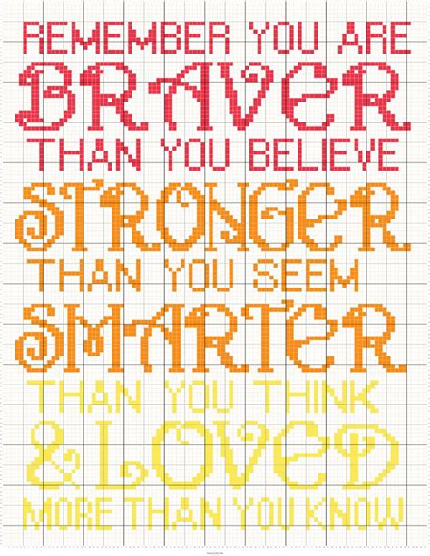 Braver Stronger Smarter Unique Cross Stitch Cross Stitch Samplers