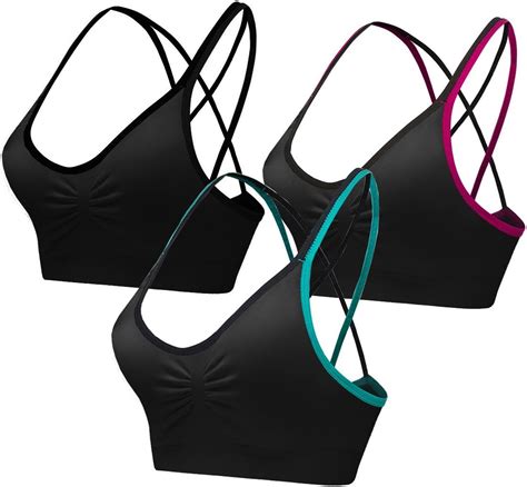 Akamc Women S Removable Padded Sports Bras Medium Support Workout Yoga