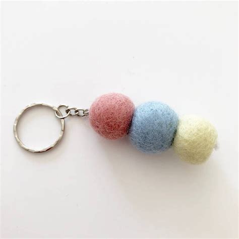 Felt Ball Key Ring Felt Ball Charm Felt Ball Keychain Etsy