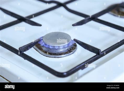 Flame Of A Gas Stoves Stock Photo Alamy