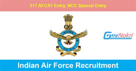 Indian Air Force Hiring Notification 2023 For 317 Post Of AFCAT Entry