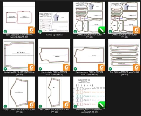 Molde De Costura Para Imprimir Camiseta Camisa Social Esporte