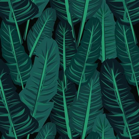 Premium Vector Banana Leavesseamless Pattern With Banana Plant Leaves