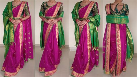 How To Drape Peshwai Nauvari Saree Nauvari Saree Draping