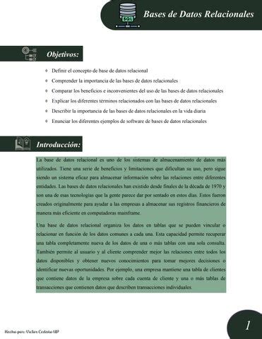 Guía de bases de datos relacionales by Víctor Cedeño M Issuu