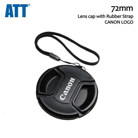 Att Lens Cap Mm Canon Logo With Rubber Strap Lenscap Tutup Lensa