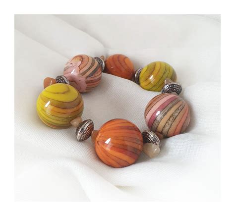 Vintage Chunky Wooden Bead Bracelet Colourful Wooden Etsy Beaded