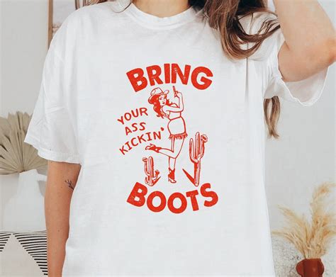 Bring Boots Your Ass Kickin PNG Retro Cowgirl PNG Etsy