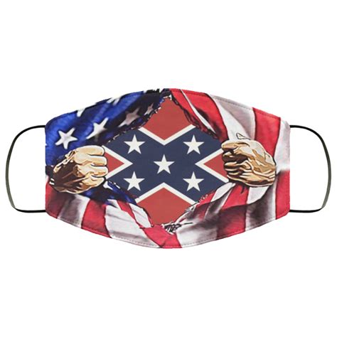 American Flag Blood Inside Me Confederate Flag Face Mask