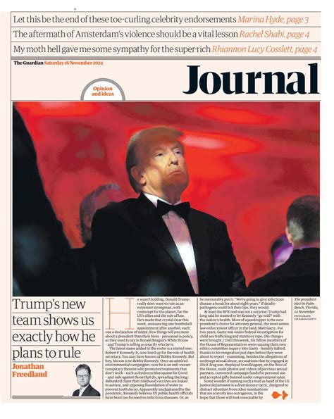 The Guardian Newspaper Saturday 16 November 2024 Back Issue