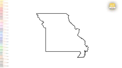 Missouri Map Drawing Easy Art Tutorials How To Draw Missouri Map