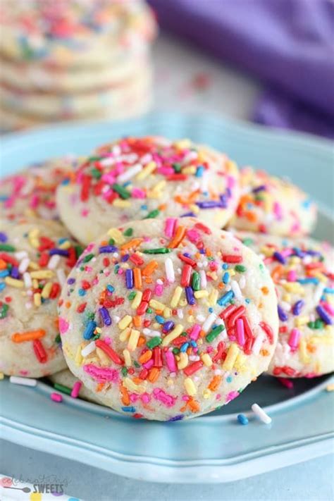 Sprinkle Cookies The Best Soft And Chewy Sugar Cookies Loaded With Sprinkles No Chill Time