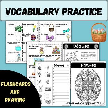 French Easter P Ques Drawing Writing Vocabulary Practice Flashcards And