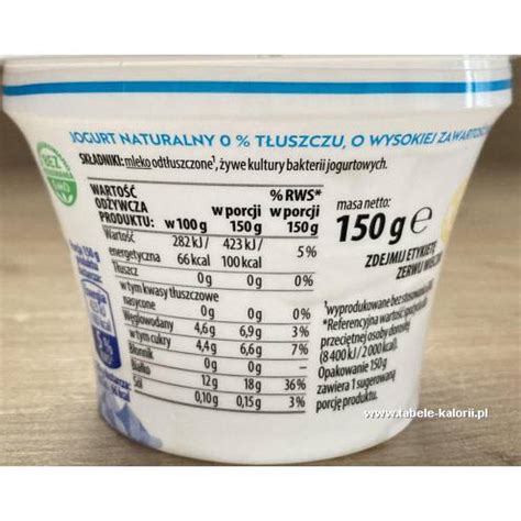 Ile kcal ma Skyr naturalny jogurt typu islandzkiego 0 tłuszczu