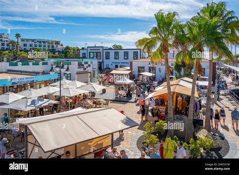 View Of Flea Market Stalls In Rubicon Marina Playa Blanca Lanzarote