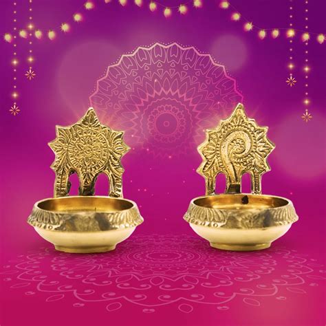 Pure Brass Shanku Chakra Kuber Diya Brass Kuber Diyas Oil Lamp For Home Decoration Pooja And