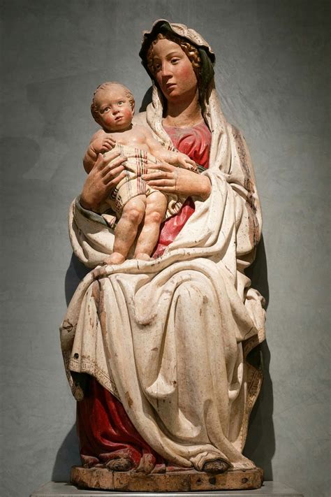 Jacopo Della Quercia Madonna Col Bambino Ca Legno Di Noce