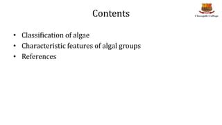 Classification Of Algae Ppt