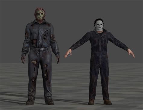 Jason Voorhees and Michael Myers Video Game Models Size Comparison