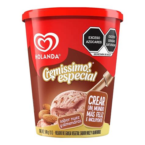 Helado Holanda Cremissimo Especial Sabor Nuez Y Almendras 1 L Walmart