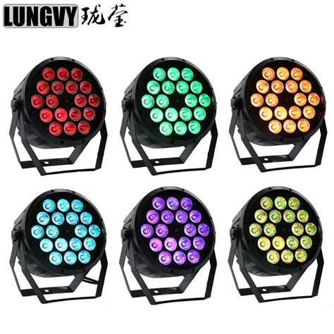 Free Shipping 6pcs Lot 2017 18X10W 4in1 RGBW Led Par Light Flat Plastic