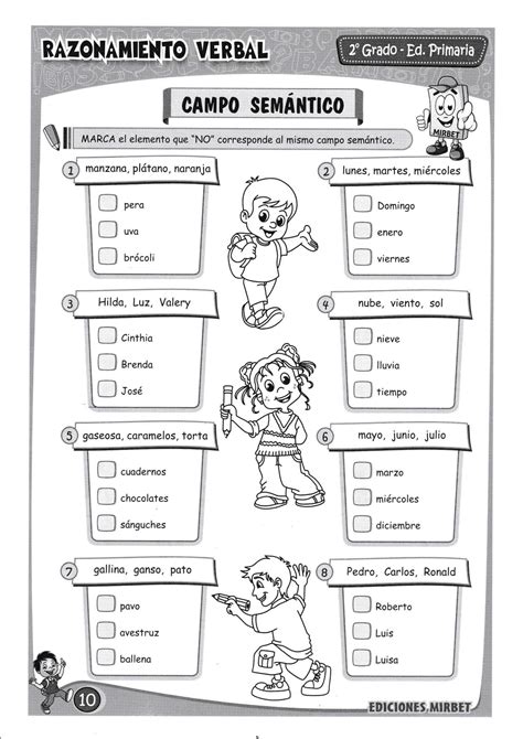 Cuaderno De Razonamiento Verbal Actividades 2º Grado Primaria