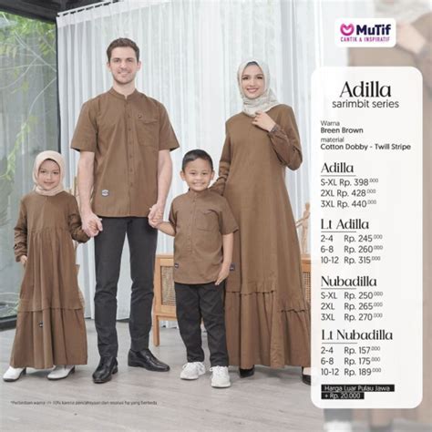 Jual Mutif Sarimbit Adilla Nubadilla Brown Couple Keluarga Sarimbit