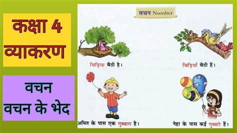 वचन vachan वचन क भद Chapter 3 Class 4 वयकरण Hindi Vyakaran