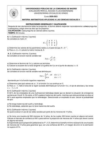 Ex Menes De Evau De Matem Ticas Aplicadas A Las Ciencias Sociales De