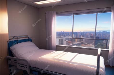 Premium AI Image | A hospital room with a window that says " hospital ...