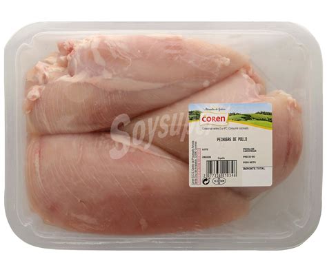 Coren Bandeja De Pechugas Enteras De Pollo Blanco 1400 Gramos Aproximados