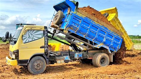 Mobil Truk Canter Jomplang Muatan Tanah Timbunan Full Bak Youtube