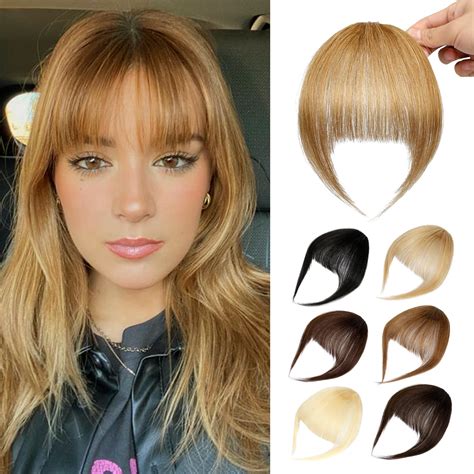 Amazon Clip In Bangs Human Hair Fake Bangs Hair Clip Blonde