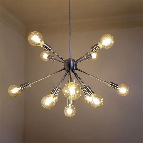 Lustre Pendente Moderno Sputnik Cromado 12 Lâmpadas R 525 00 em