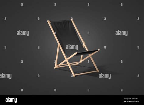 Blank Black Folding Beach Chair Mockup Dark Background Stock Photo Alamy