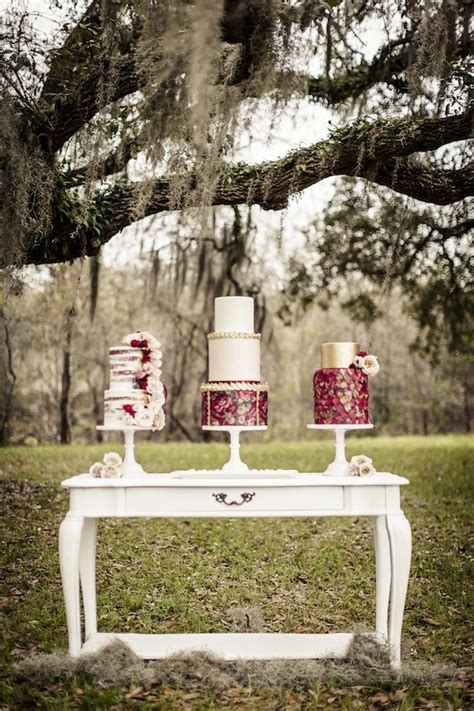 Marsala Wedding Inspiration Pantone Color Of The Year Wedding Cake