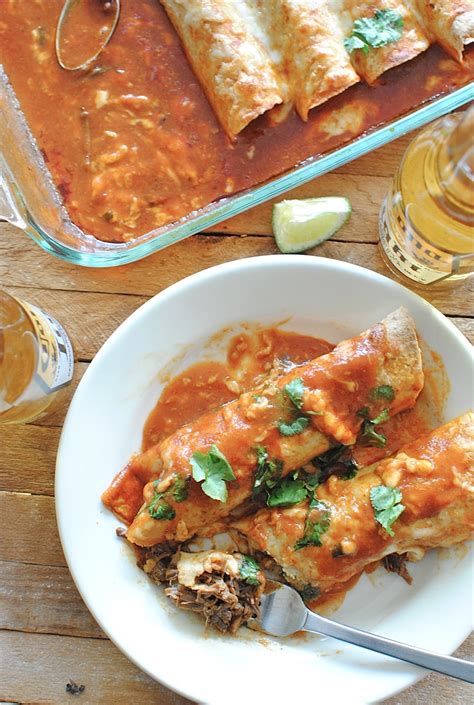 Slow Cooker Shredded Beef Enchiladas Bev Cooks