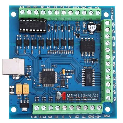 Interface Placa Controladora CNC Porta USB 4 Eixos RnR ECO MOTION 2