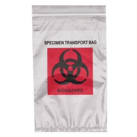 Pack Biohazard Bags X Econo Zip Specimen Transport Mil