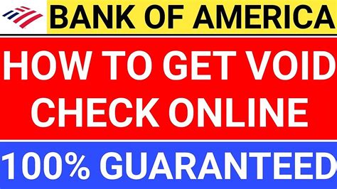 How To Get A Void Check Online Bank Of America Voided Check For