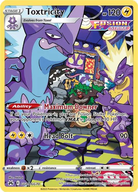 Pokemon Trading Card Game Crown Zenith Single Card Rare Holo Toxtricity Gg09 Galarian Gallery