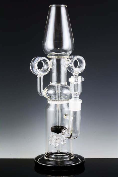 Large Stemless Gog Recycler Donut Hole Water Pipe With Honeycomb And