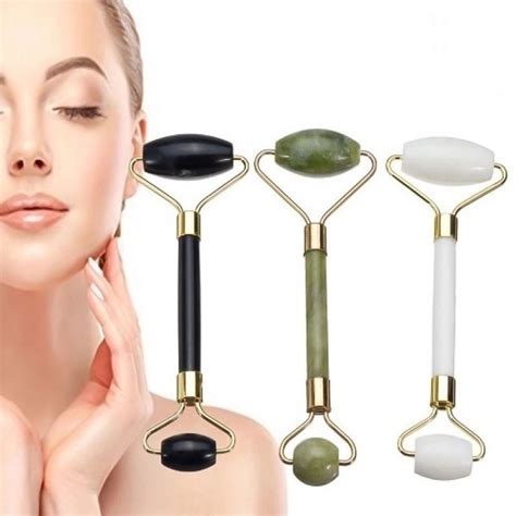 Rolo Massageador Pedra De Jade Massagem Facial Anti Rugas Tamanho U