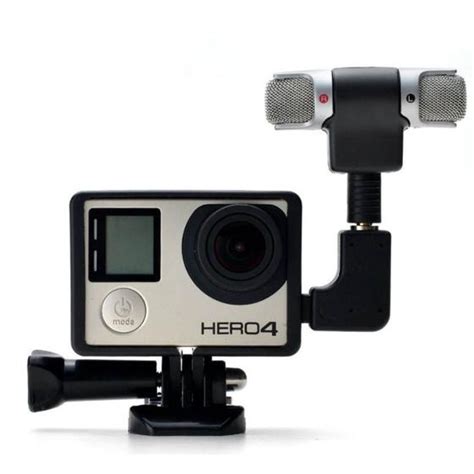 Microfone Stereo Externo Frame Adaptador Para C Meras Gopro Hero