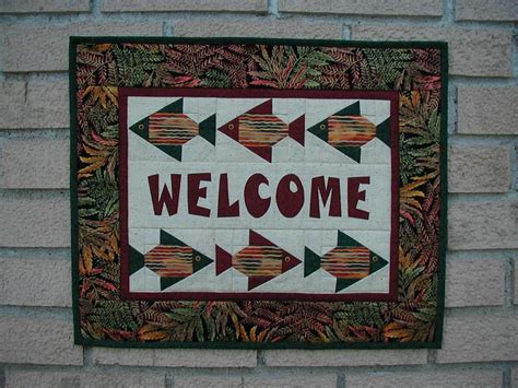 Quilted Welcome Wall Hanging Fish Unwlf