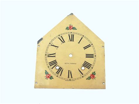 Vintage Seth Thomas Metal Clock Face Roman Numerals Flowers Etsy