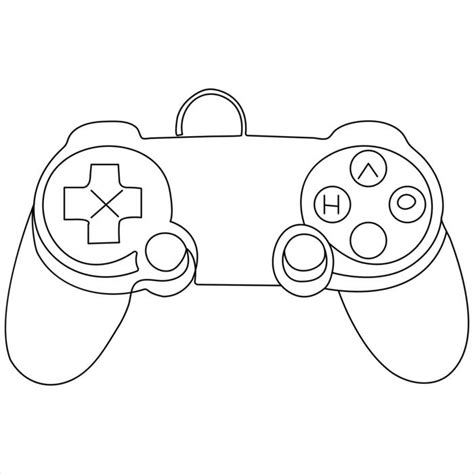 game controller outline vector art icons  graphics